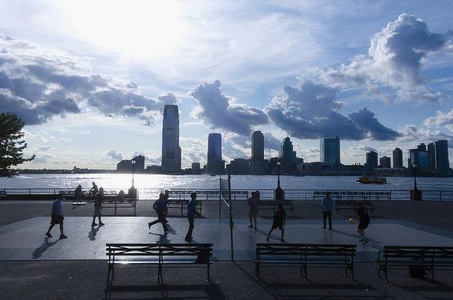 Volleyball court in Battery Park by Dan Nguyen on Flickr